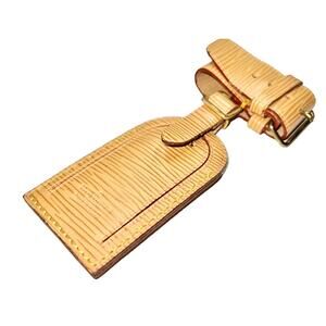 Louis Vuitton Epi Leather Name Tag w/ Poignet Strap 1 Set Light Yellow
